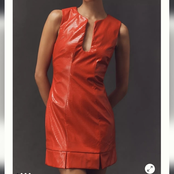 Siempre x Anthropologie Sleeveless Faux Leather Mini Dress - Picture 2 of 9